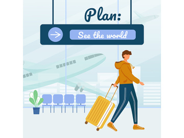 Plan see the world social media post mockup preview picture