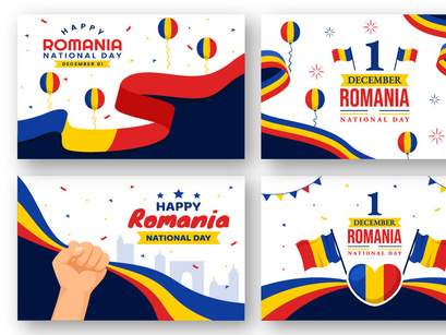 16 Romania National Day Illustration