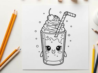 Cute smiling drink cup with straw vector illustration