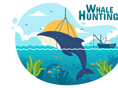 10 Whale Hunting Illustration