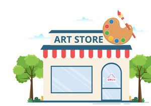 11 Art Store of Painting Supplies Illustration
