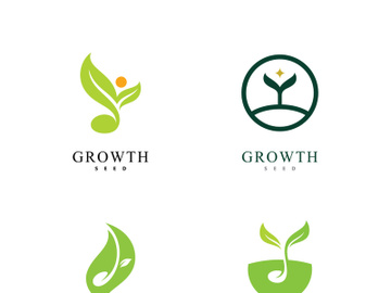 Green seed logo icon vector illustration preview picture
