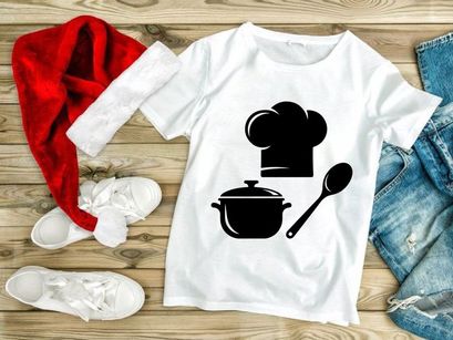 Cooking Utensils Set with Chef Hat Pot Spoon Kitchen Icon