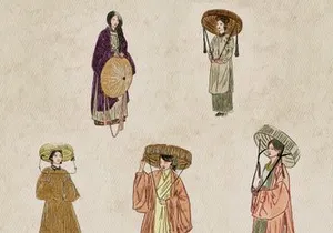 Vintage Asian Women Illustration Bundle – 18 Hand-Drawn Characters (EPS & JPEG)