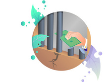 a vector illustration concept of corrupt