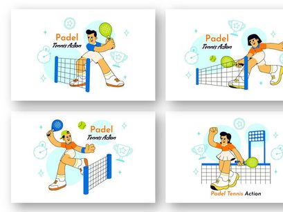 10 Padel Tennis Action Illustration