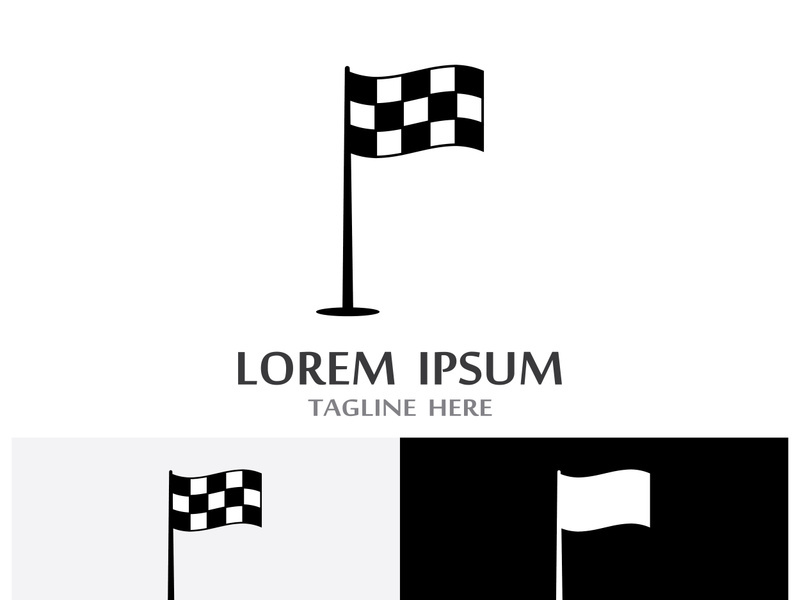 Creative and modern racing flag logo design.