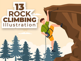 13 Rock Climbing Cartoon Illustration preview picture
