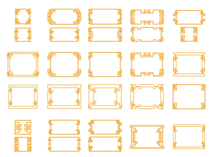 Chinese frame background gold vector