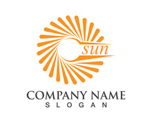 Creative sun concept logo illustration design template