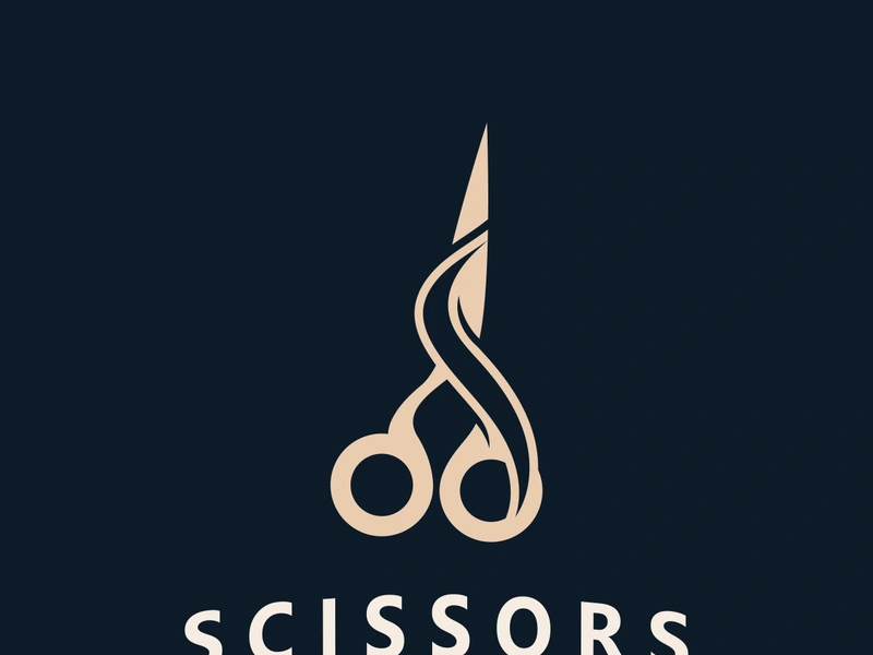 Trophy Scissors Barber Shop Logo