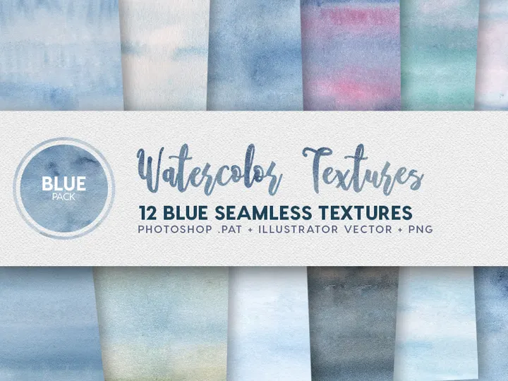 Watercolor Seamless Textures - Blue Pack