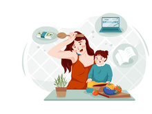 Multitasking Woman Illustration