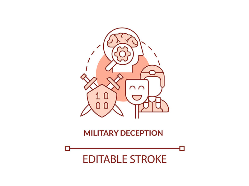 Military deception red concept icon