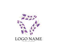 Fresh lavender flower logo vector flat design