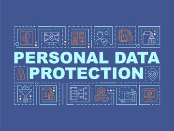 Personal data protection word concepts blue banner preview picture