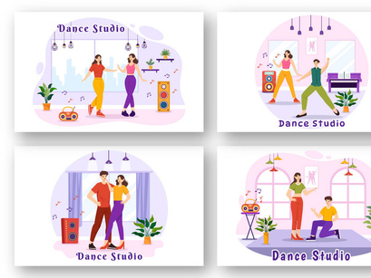 12 Dance Studio Illustration