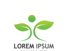 Natural green leaf logo.