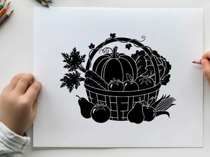 Harvest basket full of fresh vegetables vector illustration