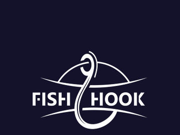Hook Fishing logo simple and modern vintage rustic vector design style template illustration preview picture