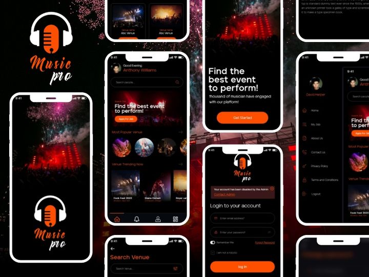 Music Pro - Adobe XD Mobile UI Kit