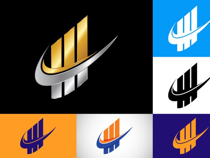 Finance and Marketing concept logo designs vector illustration