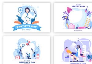 20 World Dentist Day Cartoon Background Illustration