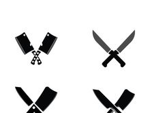 Knife logo icon template and symbol vector design illustration