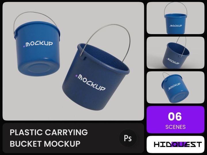 Plastic Carrying Bucket Mockup