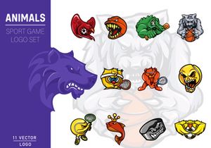 Aggressive Mascot Animal Logo Sport For Gaming Set