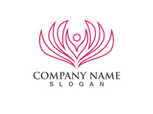 People yoga health in lotus flower logo