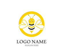 Bee logo vector icon illustration design