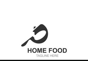 Home Food Creative idea of logo. Home Cooking, home food logotype template