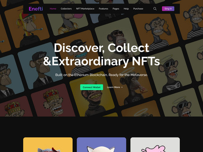 NFT- Digital artwork Marketplace lending Page