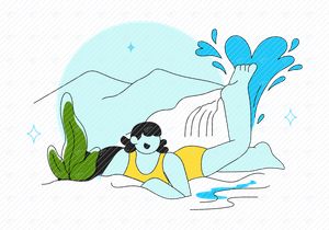 10 Wild Swimming Vector Illustration