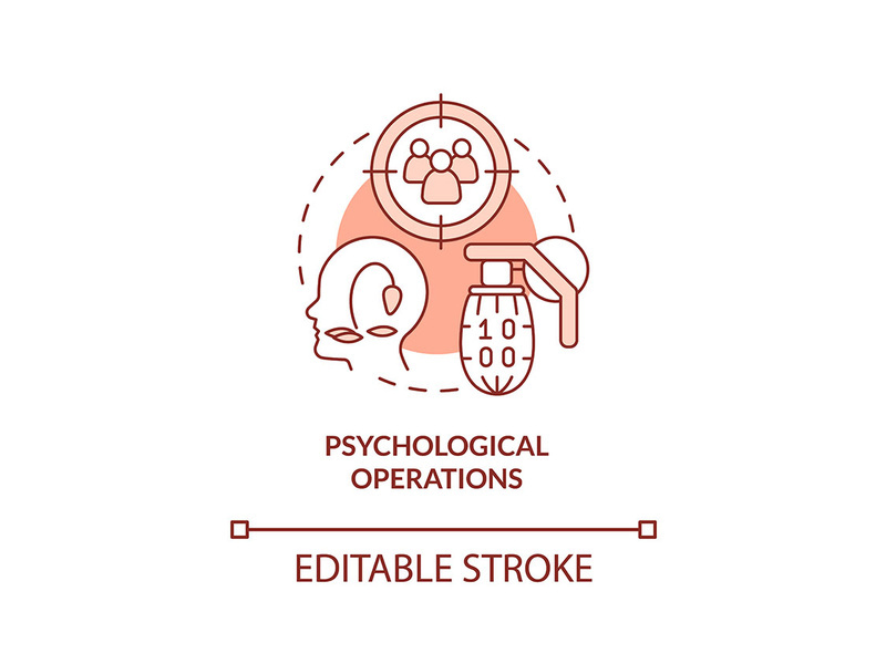 Psychological operations red concept icon