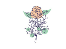 Line Art Flower, Wall Art and Decoration