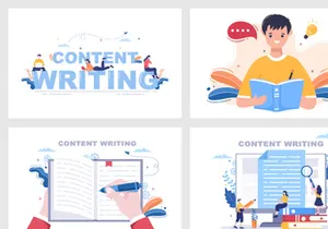 20 Content Writing or Journalist Vector Illustration
