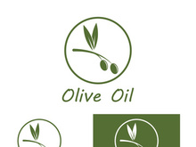 Branched olive fruit logo with creative idea.