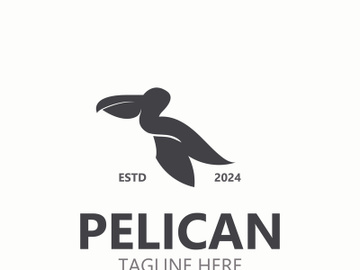 Pelican bird silhoutte vintage logo vector illustration template icon graphic design preview picture
