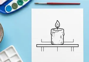 Mesa de comedor festiva vacía con decoraciones navideñas