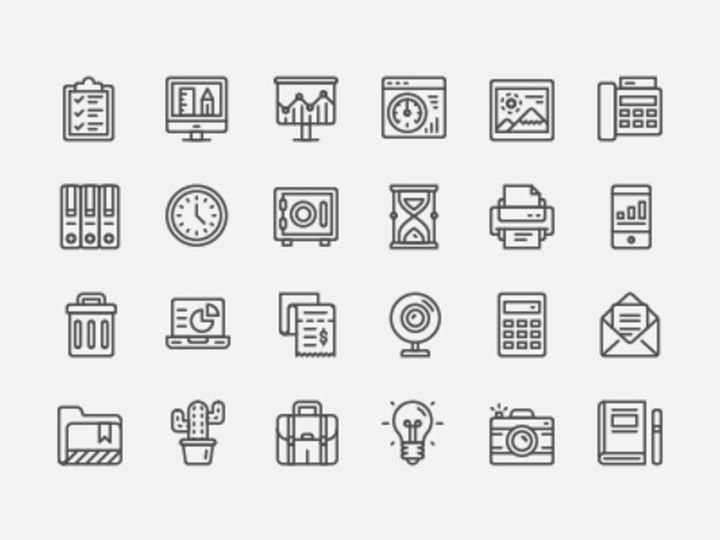 Office Icon Set [AI, SVG, PNG]