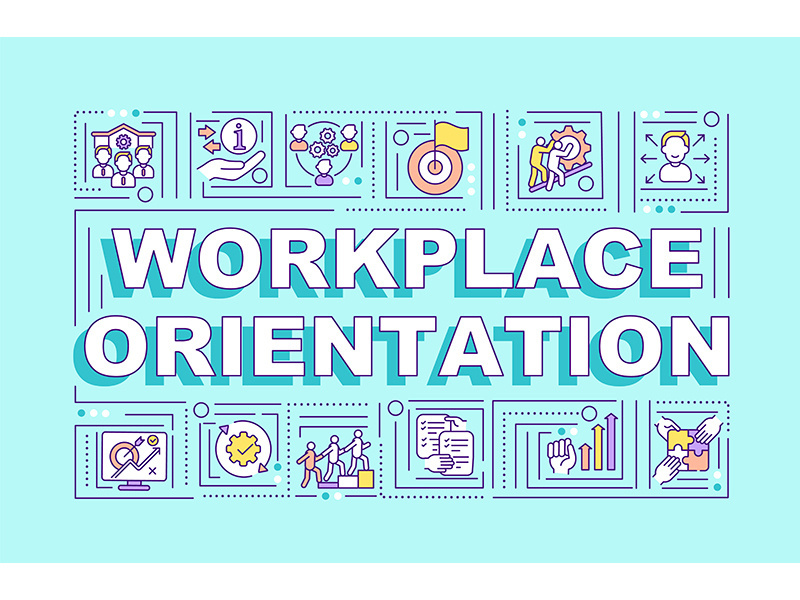 Workplace orientation word concepts banner