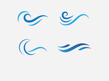 Blue Wave Logo Vector.  wAter wave illustration template design preview picture