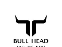 Bull head horns logo design.