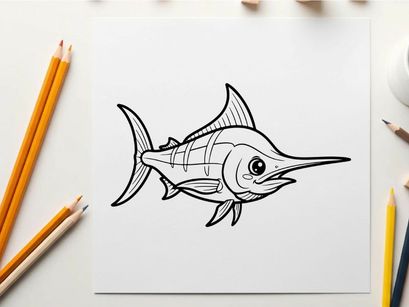 Swordfish isolated vector illustration flat design