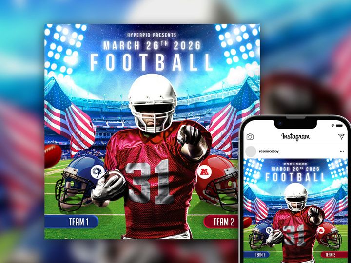 Free American Football League Instagram Post Template
