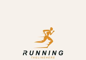 Running sport athlete logo design concept illustration template