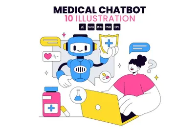10 Medical Chatbot Vector Illustration preview picture