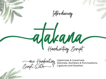 Atakana - Handwriting Script Font preview picture